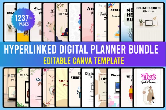 Download Hyperlinked Digital Planner Bundle - Digital planner bundle Collection