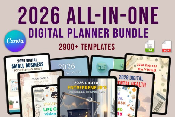 Download 2026 All-in-One Digital Planner Bundle - Digital planner bundle Collection