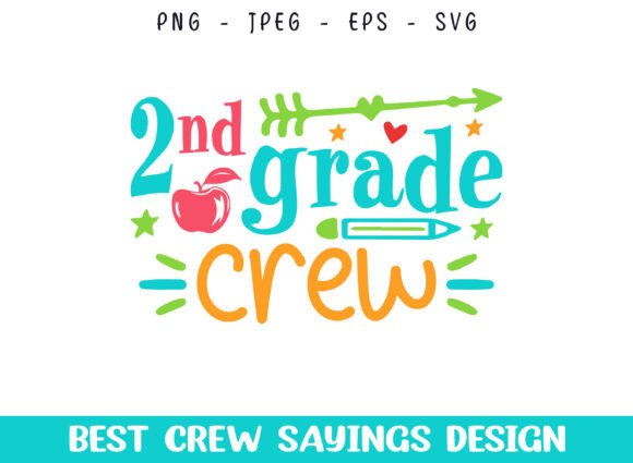 Download 2nd Grade School Crew Saying SVG Designs - Premium Bundle