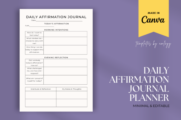 Download Daily Affirmation Journal Planner Retro - Journal planner Collection
