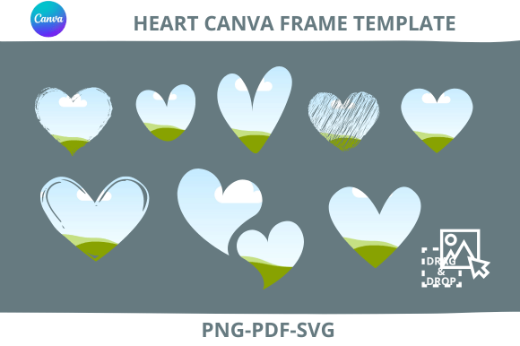 Download Heart Canva Frame Template Drag and Drop - Drag and drop Collection