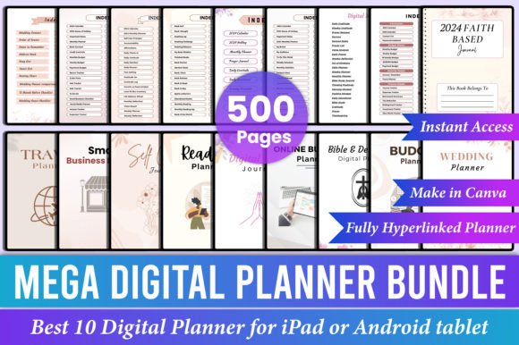 Download Mega Digital Planner Bundle Canva IPad - Digital planner bundle Collection