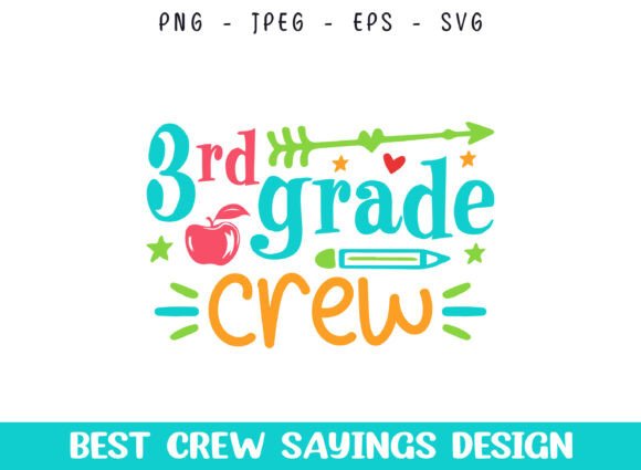 Download 3rd Grade School Crew Saying SVG Designs - Premium Bundle
