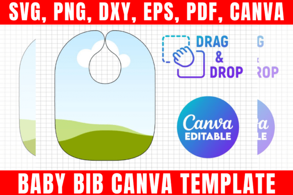 Download Baby Bib Template, Easy Drag and Drop - Drag and drop Collection